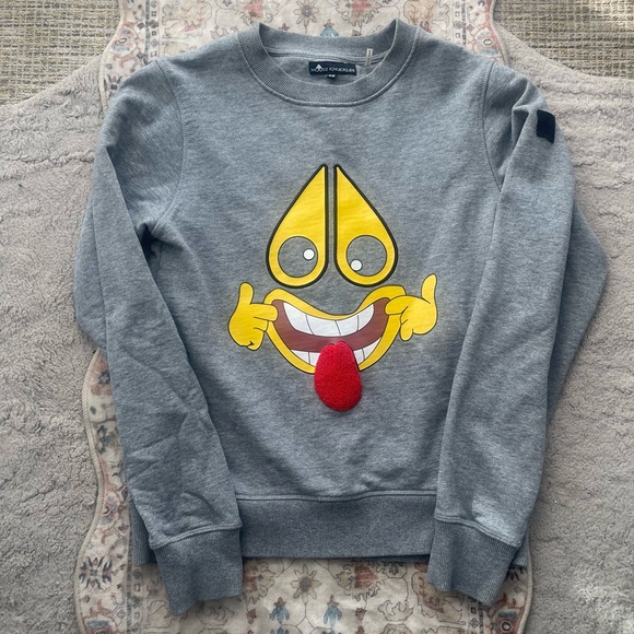 Moose Knuckles Gotcha Gray Sweater with Yellow Graphic - Picture 1 of 7